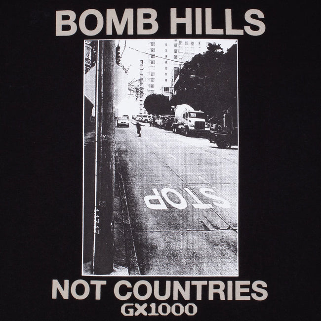 GX1000 Bomb Hills Tee Black w Grey Font