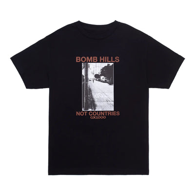 GX1000 Bomb Hills Not Countries Tee [Black w/ Brown Font]
