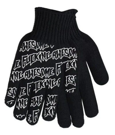 Fucking Awesome Reflective Stamp Gloves Black (All Over Print)