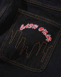 Cash Only Logo Baggy Denim Jeans Washed Black