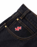 Cash Only Logo Baggy Denim Jeans Washed Black