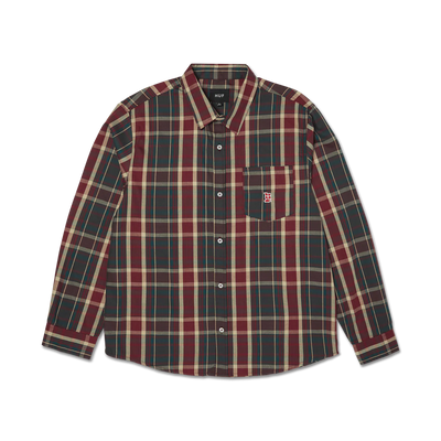 Huf Megablast Plaid L/S Shirt Deep Wine