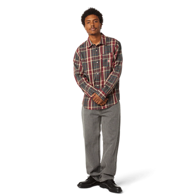 Huf Megablast Plaid L/S Shirt Deep Wine