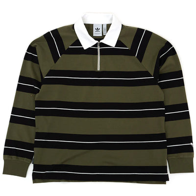 Adidas Skateboarding Shmoofoil Rugby Shirt Olive Strata/Black/Core White