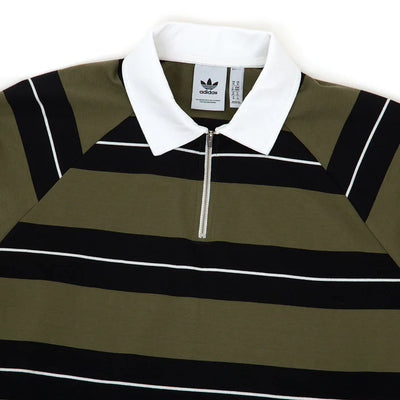 Adidas Skateboarding Shmoofoil Rugby Shirt Olive Strata/Black/Core White