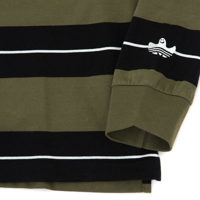Adidas Skateboarding Shmoofoil Rugby Shirt Olive Strata/Black/Core White