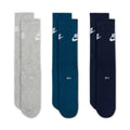 Nike SB Everyday Essential Crew Socks 3-Pack Grey Marle/Navy/Black