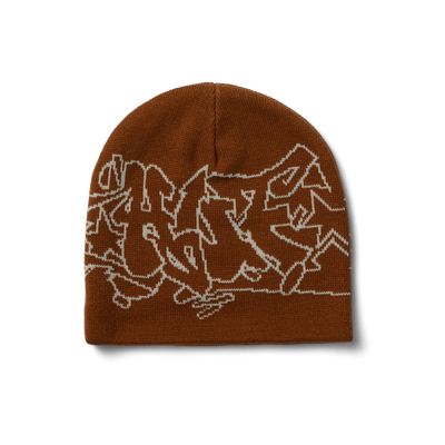 Huf Outlines Skull Beanie Russet or Black