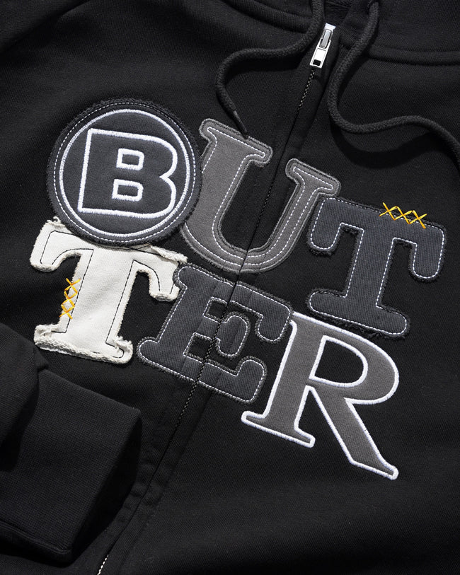Butter Goods Patchworks Zip Thru Hood Black