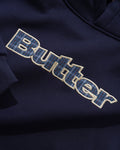 Butter Goods Plaid Logo Applique Pullover Hood Navy
