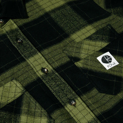 Polar Mike LS Flannel Shirt Black/Army Green