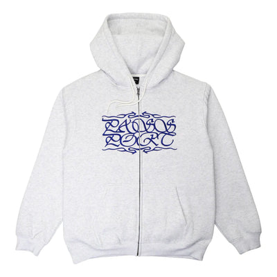 Pass~Port Calligraphy Zip Hood - White Marle