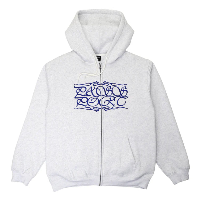 Pass~Port Calligraphy Zip Hood - White Marle