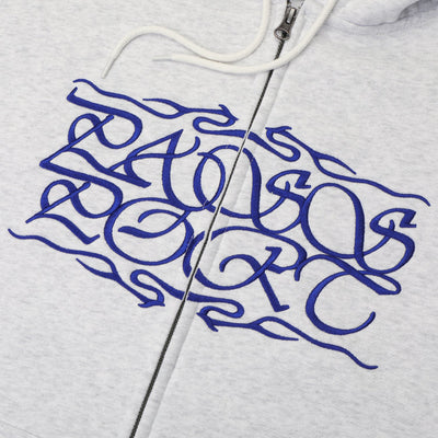 Pass~Port Calligraphy Zip Hood - White Marle