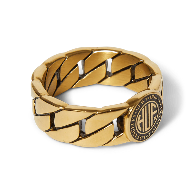 Huf Regional Cuban Link Ring Gold