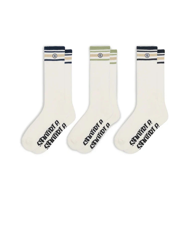 S-Double Stripe S-Dot Sock 3 Pack - Navy/Black/Sage