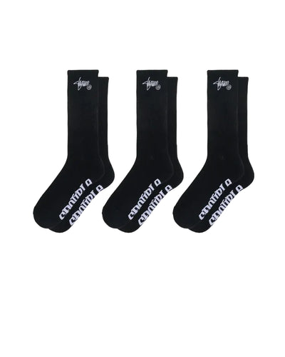 S-Double Standard Shawn Sock 3 Pack - Black