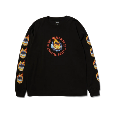 Huf X Spitfire Chrome Head Long Sleeve T-Shirt Black
