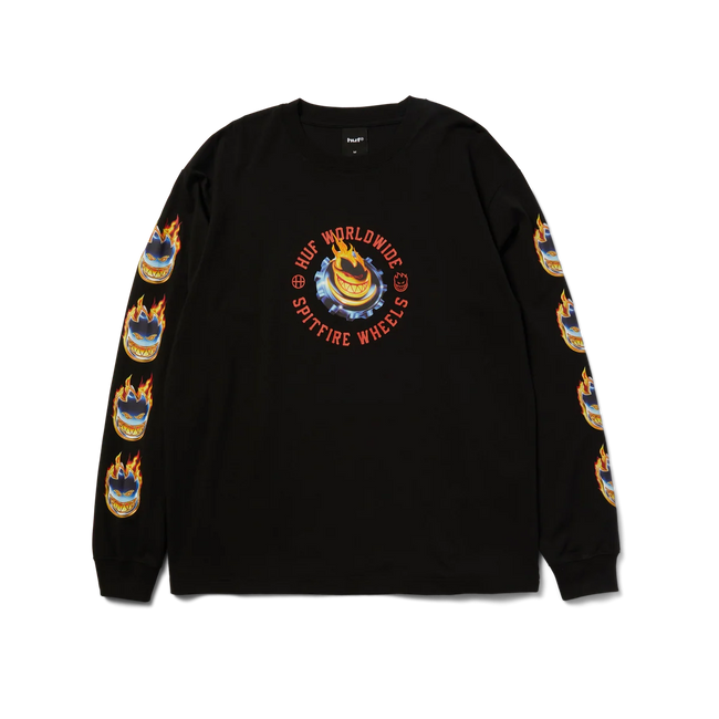Huf X Spitfire Chrome Head Long Sleeve T-Shirt Black
