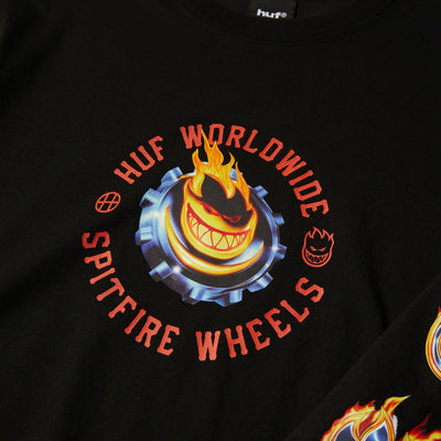 Huf X Spitfire Chrome Head Long Sleeve T-Shirt Black