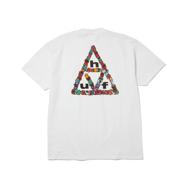 Huf X Spitfire Sticker Triple Triangle T-Shirt White