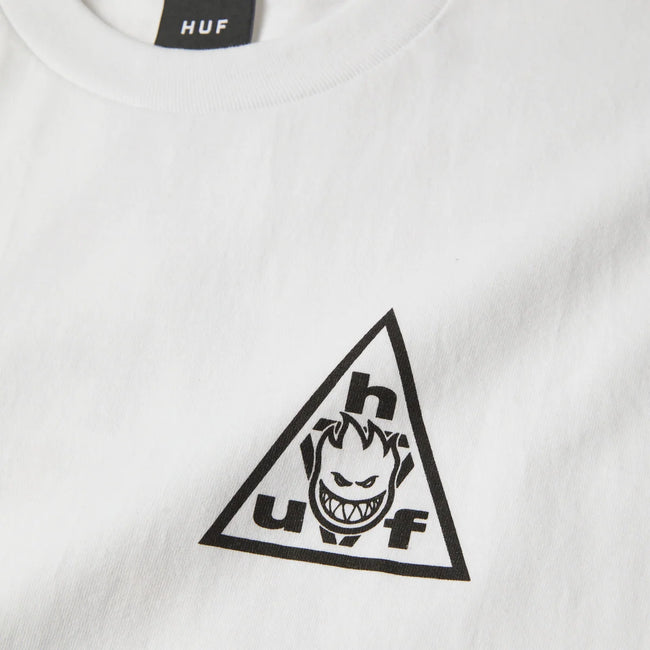 Huf X Spitfire Sticker Triple Triangle T-Shirt White
