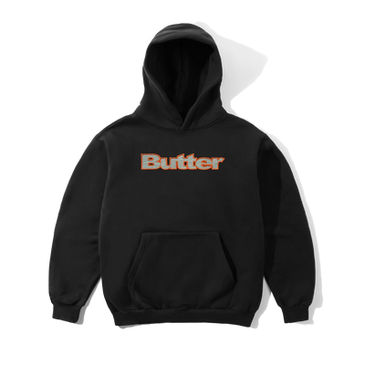 Butter Goods Satin Applique Pullover Hood Black