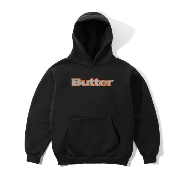 Butter Goods Satin Applique Pullover Hood Black