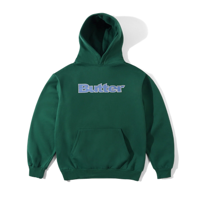 Butter Goods Satin Applique Pullover Hood Forest Green