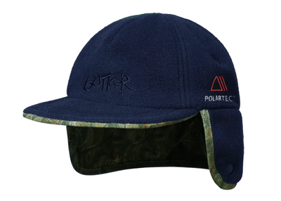 Butter Goods Polartec Reversible Trapper Cap Forest Camo/Navy