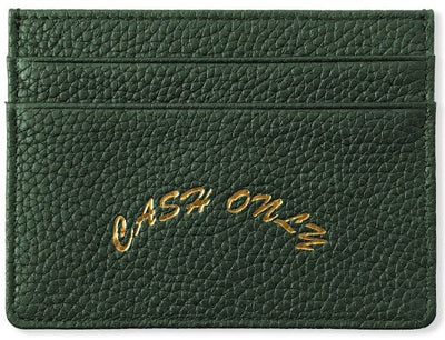 Cash Only Leather Cardholder Black/Emerald