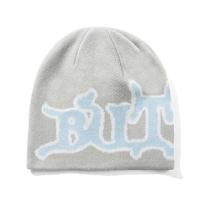Butter Goods Serif Skully Beanie Grey