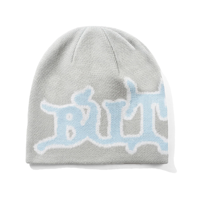 Butter Goods Serif Skully Beanie Grey