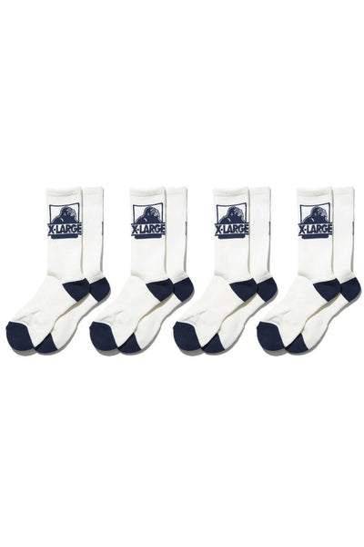 Xlarge Classic OG Sock 4-Pack White/Navy