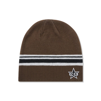 Cash Only Star Skully Beanie Brown