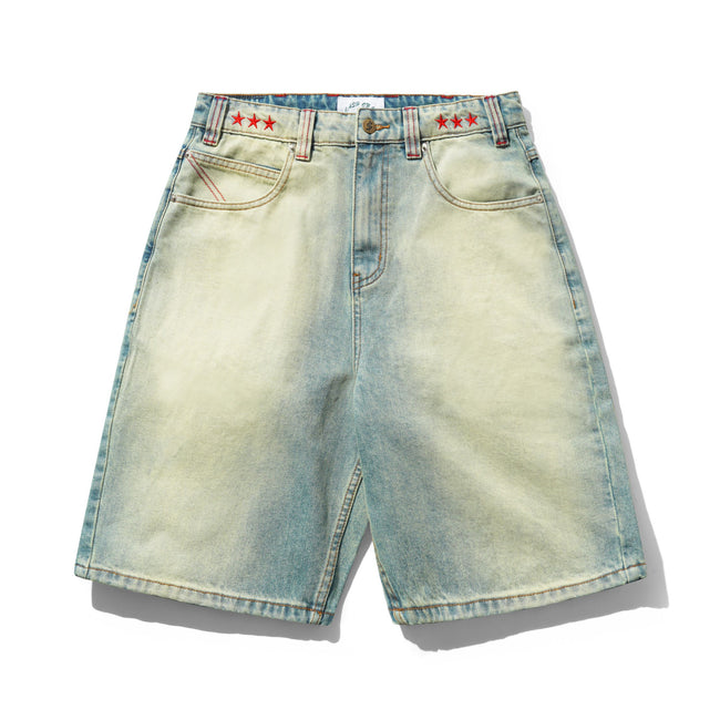 Cash Only Stars Denim Shorts Sun Fade