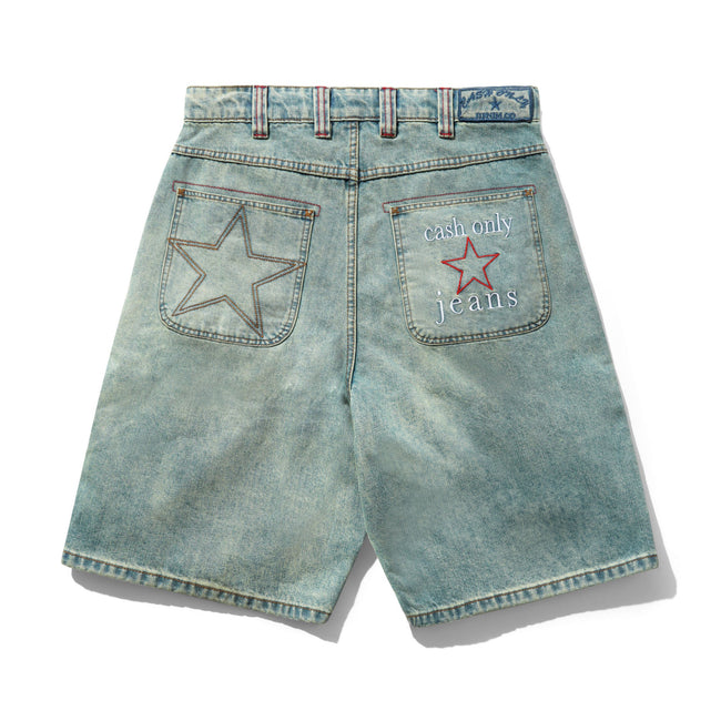 Cash Only Stars Denim Shorts Sun Fade