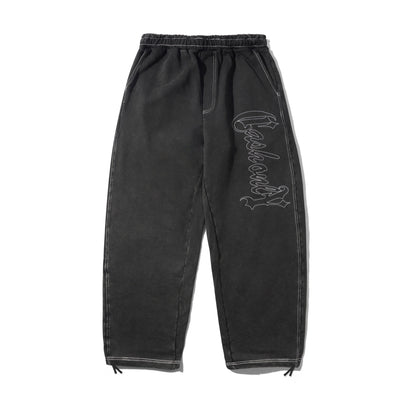 Cash Only Strip Fleece Sweatpants Washed Black