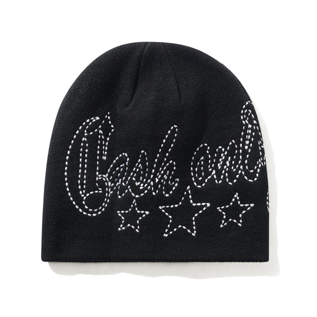 Cash Only Strip Skully Beanie Black