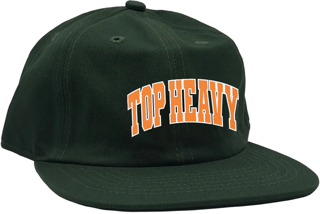 Top Heavy College Snapback Cap Forest Green