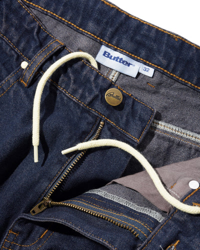 Butter Goods Wide Cut Denim Jeans Tinted Dark Indigo