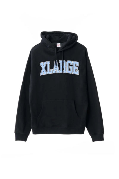 XLarge Satin College Hoodie Solid Black