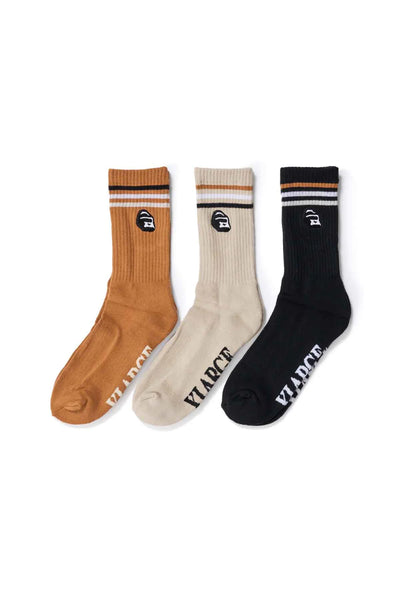 XLarge Rail Stripe Socks 3-Pack Multi