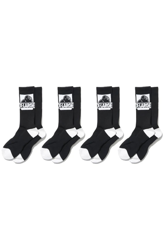 Xlarge Classic OG Socks Black(pack of 4)