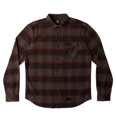 DC Marshal Flannel L/S Shirt Pirate Black/Red