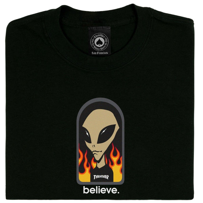 Thrasher X Alien Workshop Believe T-Shirt Black
