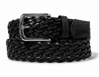 Butter Goods Leather Braided Belt Black