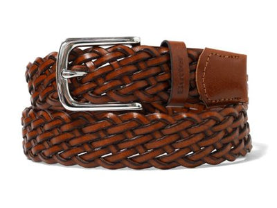 Butter Goods Leather Braided Belt Brown