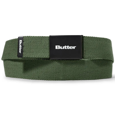 Butter Goods Logo Woven Belt Black or Safari Green