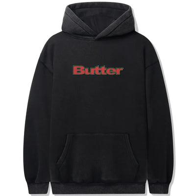 Butter Goods Nylon Logo Applique Hoodie Black/Red